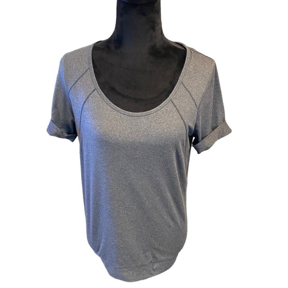 Lole Scoop Neck Short Open Back Sleeve Top Womens Size Small